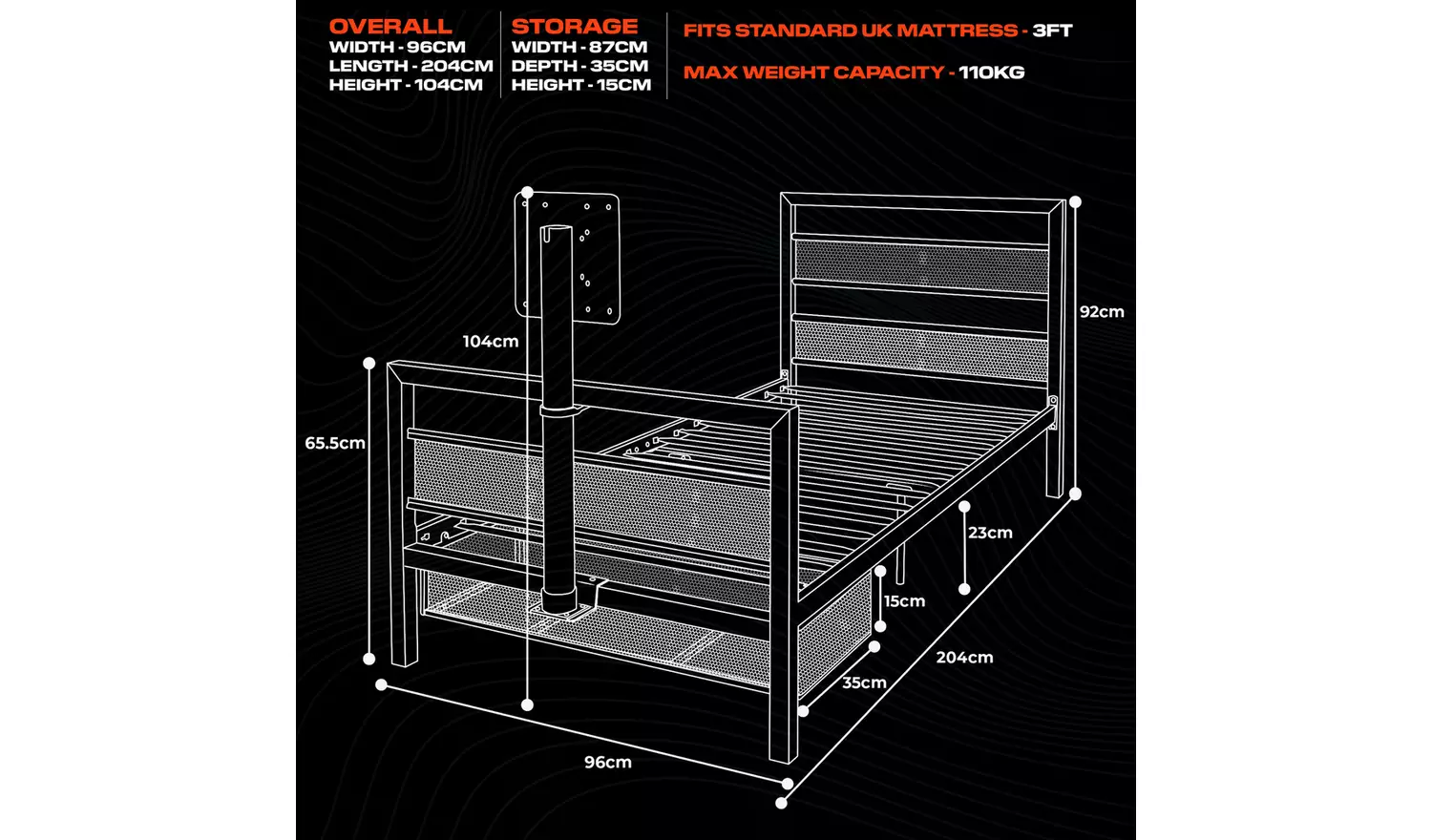 X Rocker BaseCamp TV and Gaming Bed & Kids Mattress - Black