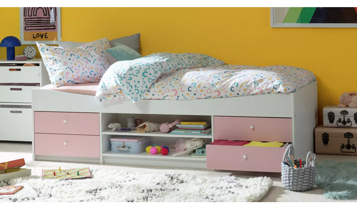 Argos Home Malibu Storage Cabin Bed and Mattress - Pink