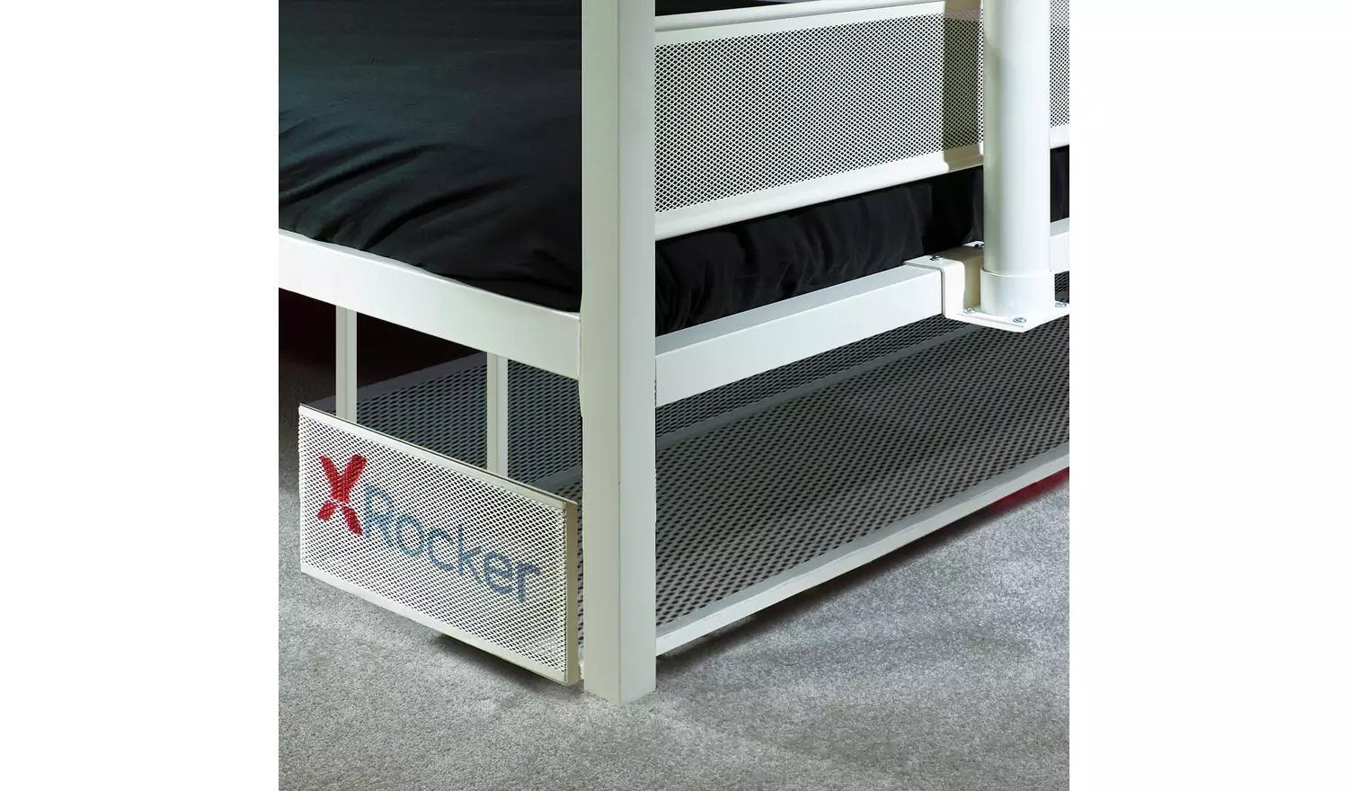 X Rocker Basecamp TV and Gaming Bed Frame - White