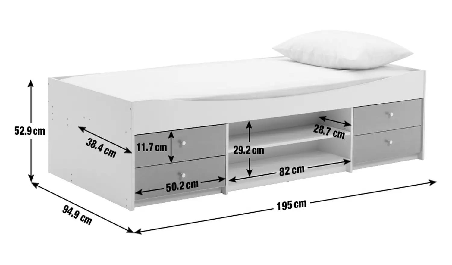 Argos Home Malibu Storage Cabin Bed & Mattress - Blue