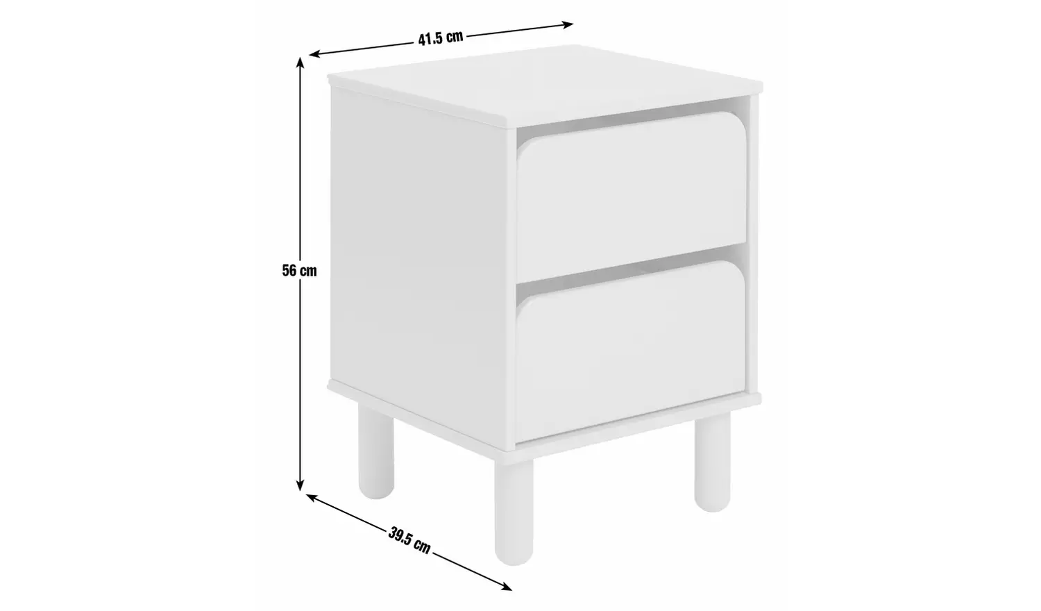 Habitat 60 Kids Alba 2 Drawer Bedside Table - Dusky Pink