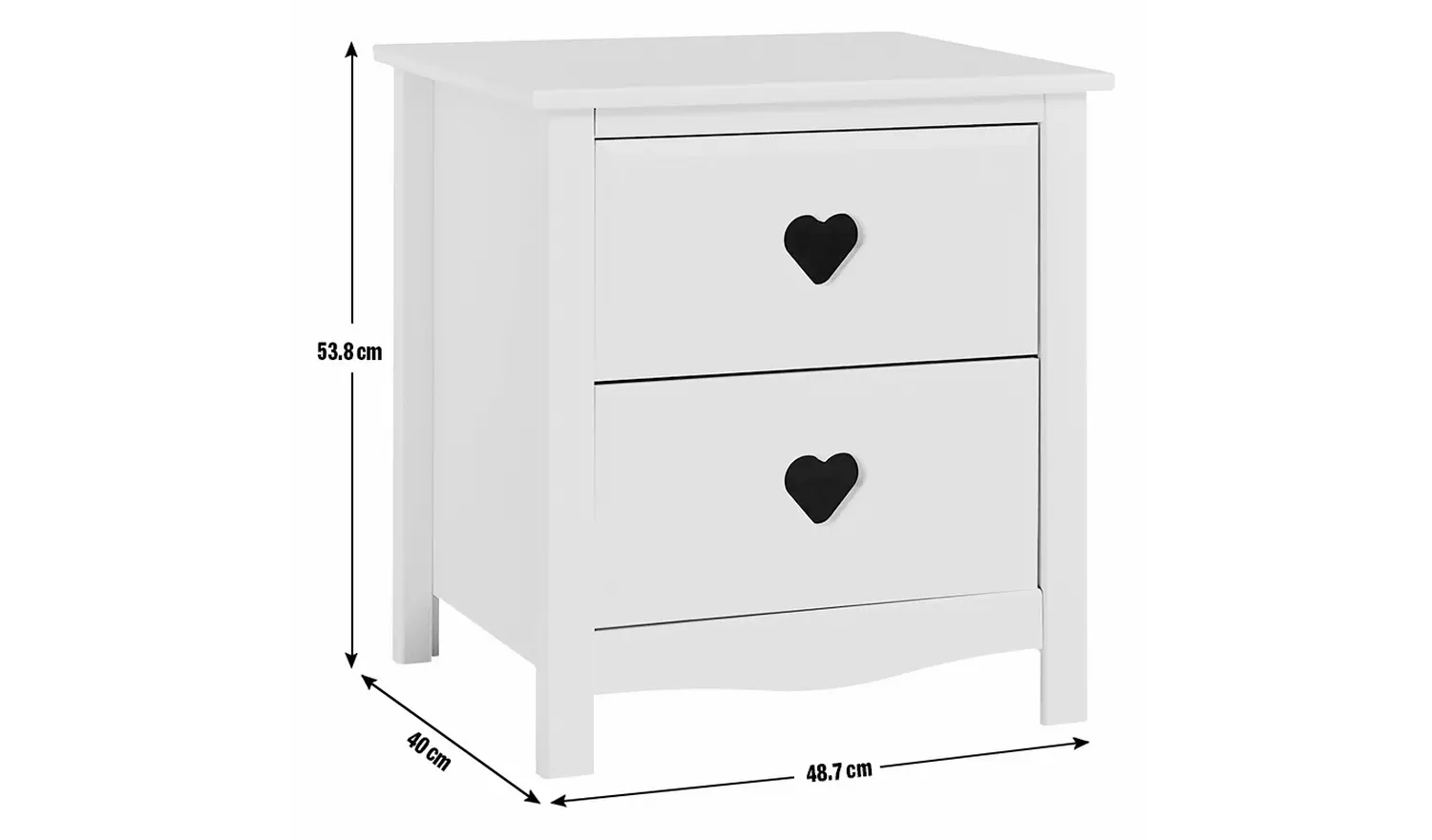 Argos Home Kids Mia 2 Drawer Bedside Table - White