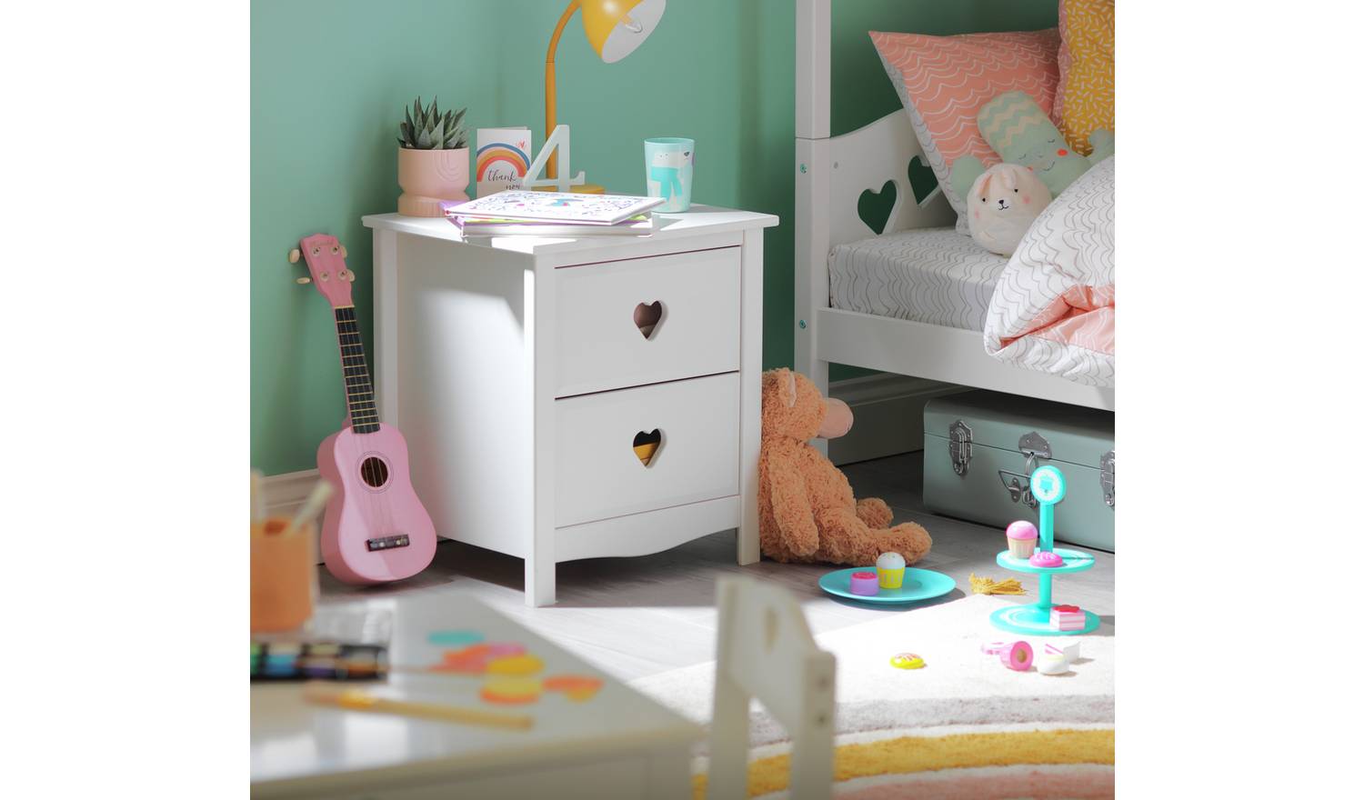 Argos Home Kids Mia 2 Drawer Bedside Table - White