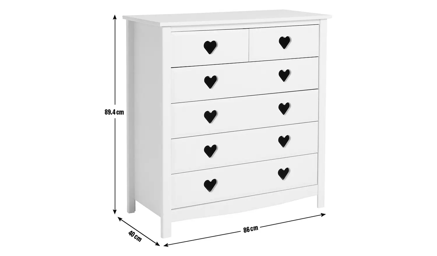 Argos Home Kids Mia 6 Drawer Chest - Pink