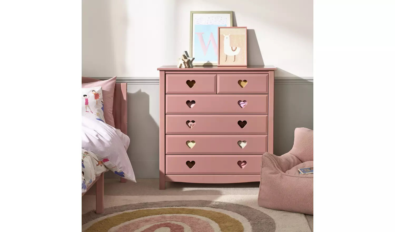 Argos Home Kids Mia 6 Drawer Chest - Pink