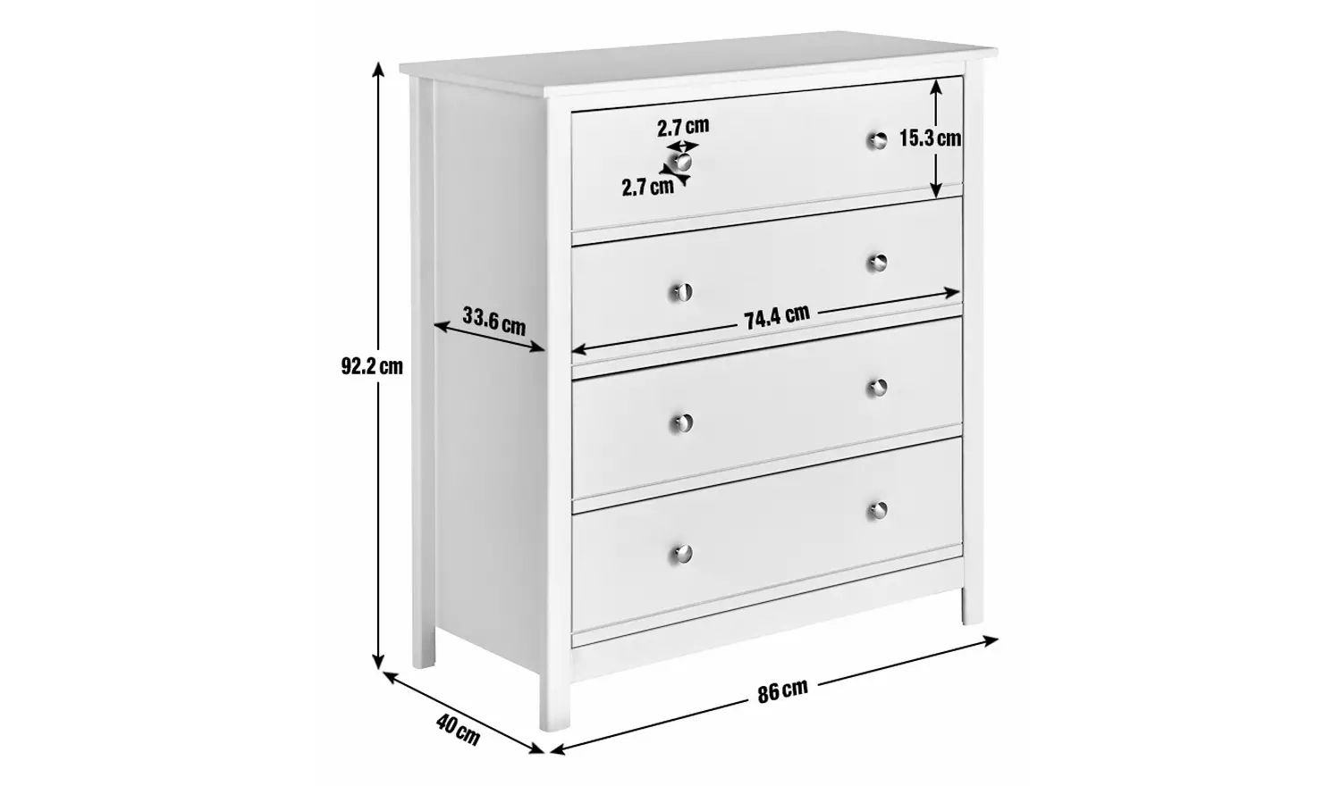 Habitat Brooklyn 4 Chest of Drawers - White