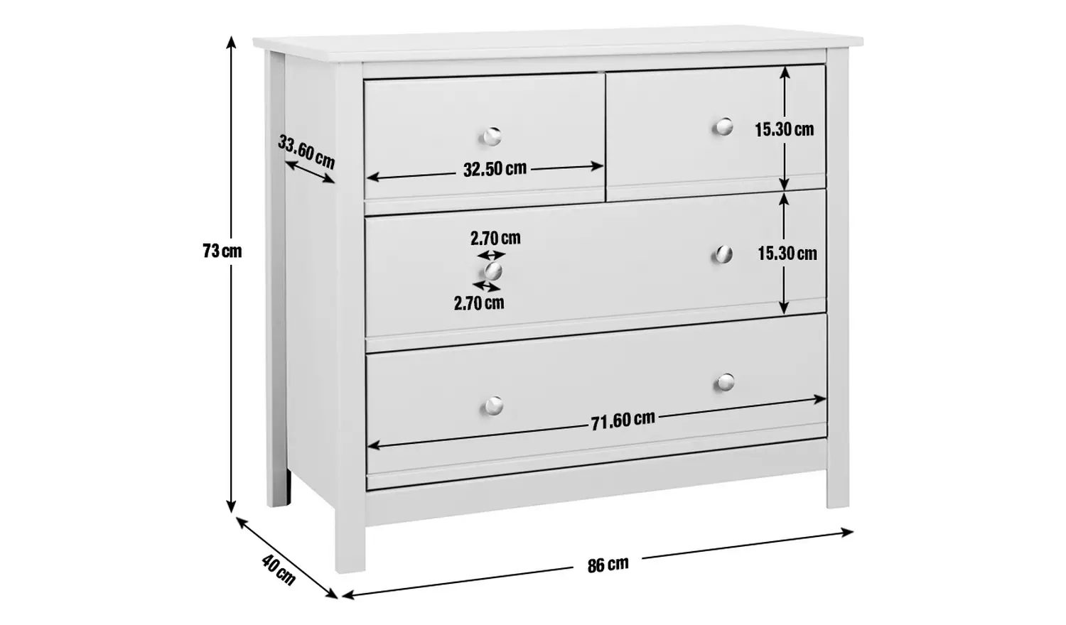 Habitat Brooklyn 4 Drawer Chest- Grey