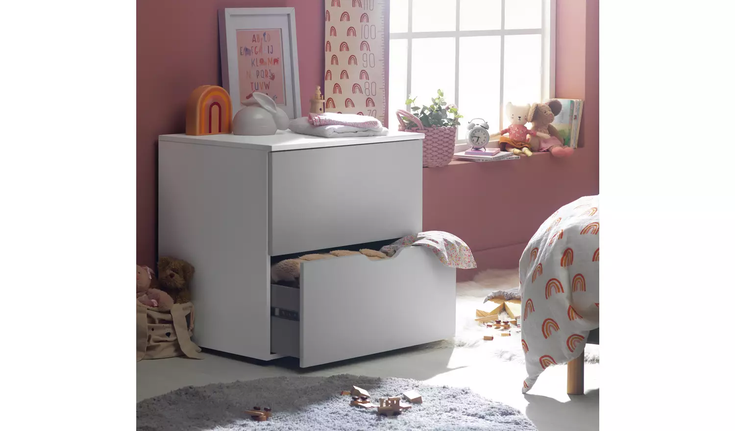 Habitat Kids Pod Low 2 Drawer Chest - Grey