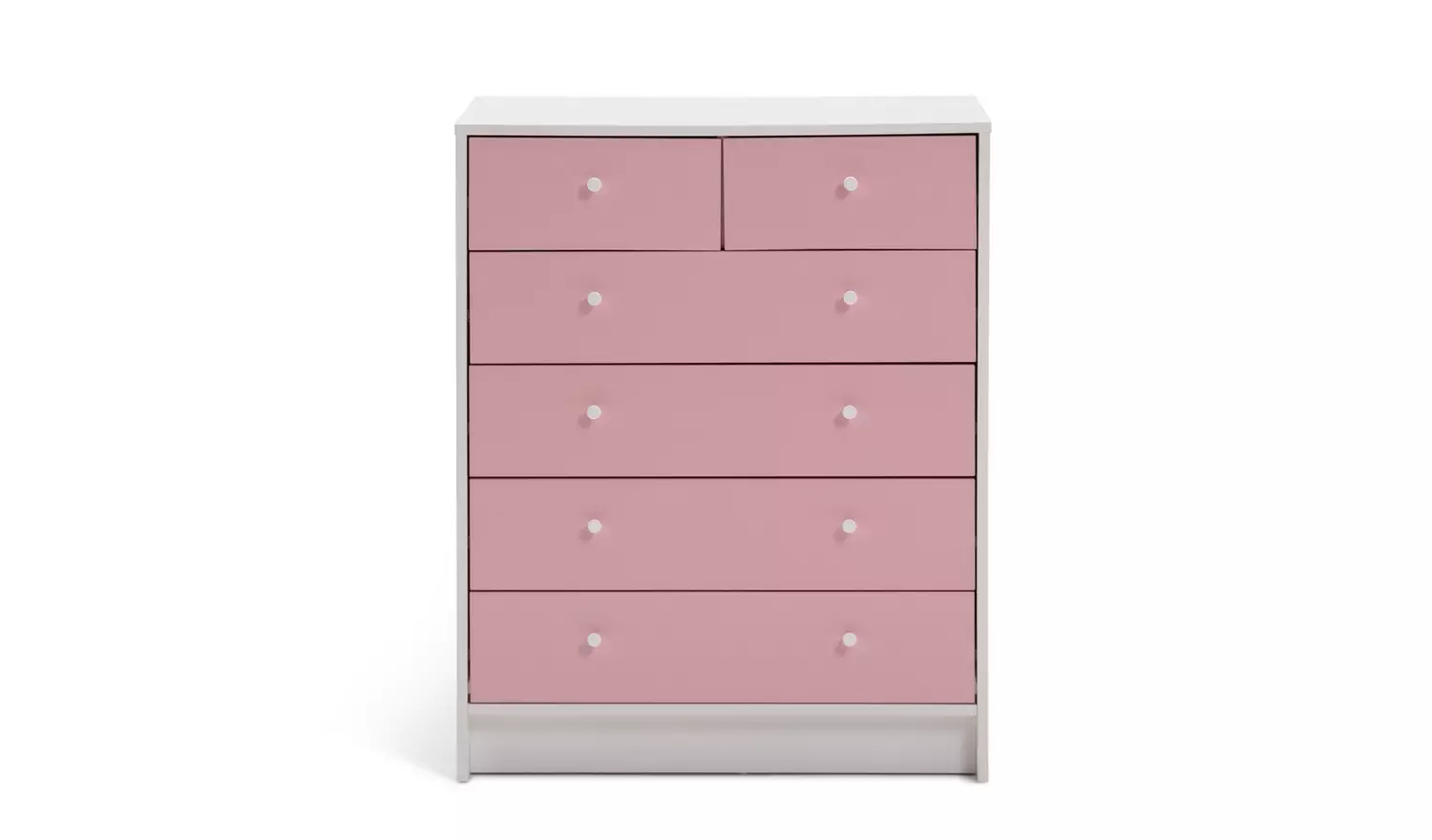Argos Home Kids Malibu 6 Drawer Chest - Pink & White