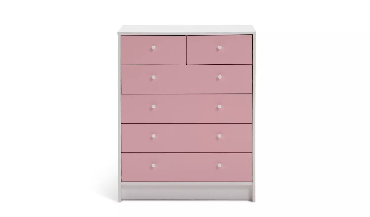 Argos Home Kids Malibu 6 Drawer Chest - Pink & White