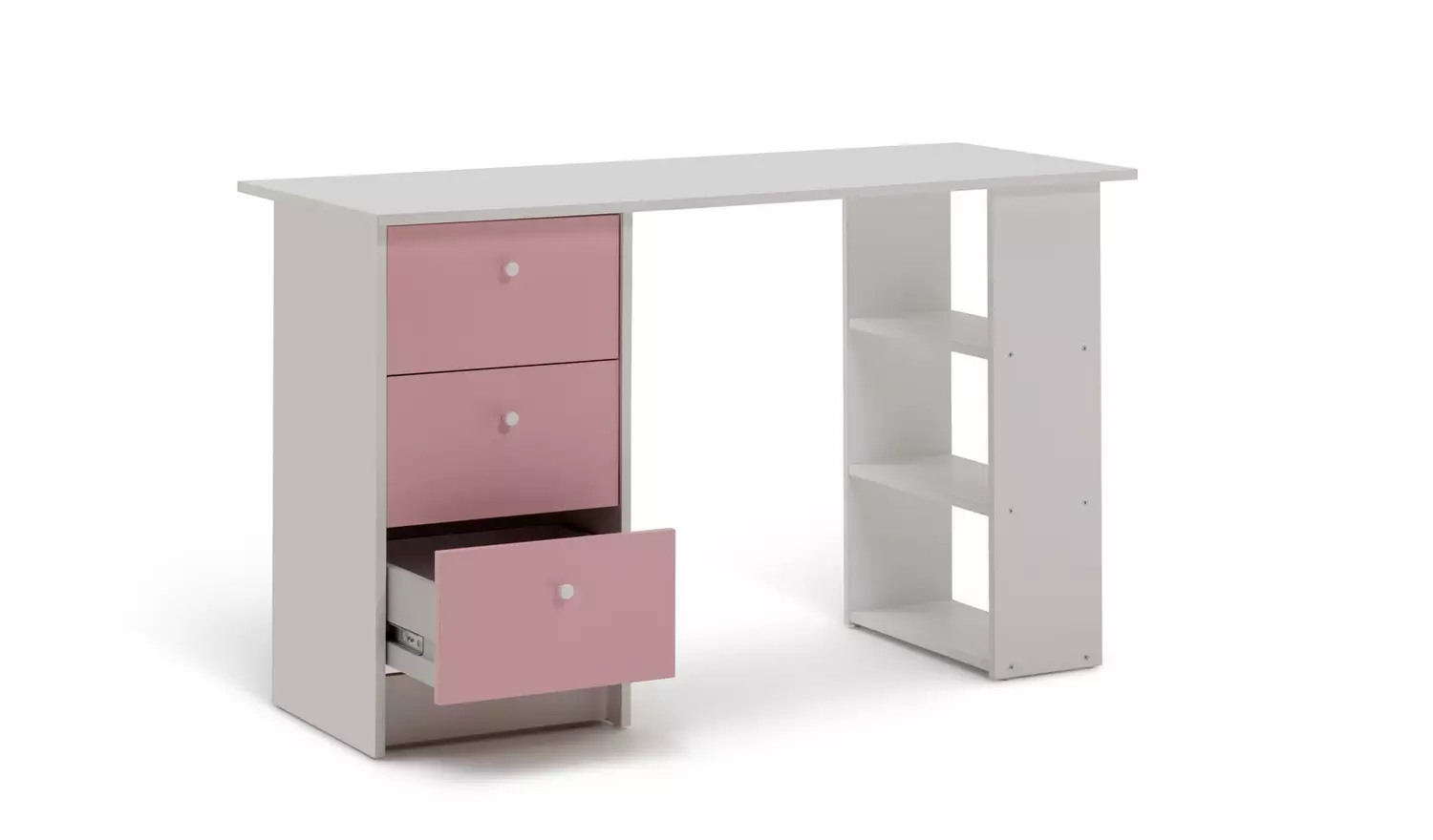 Argos Home Kids Malibu 3 Drawers Desk - Pink & White