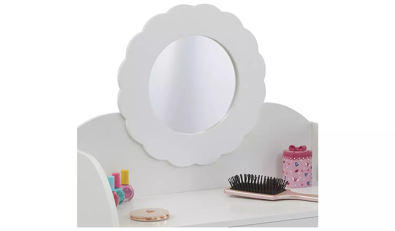 Liberty House Kids Mirror Dressing Table And Stool - White