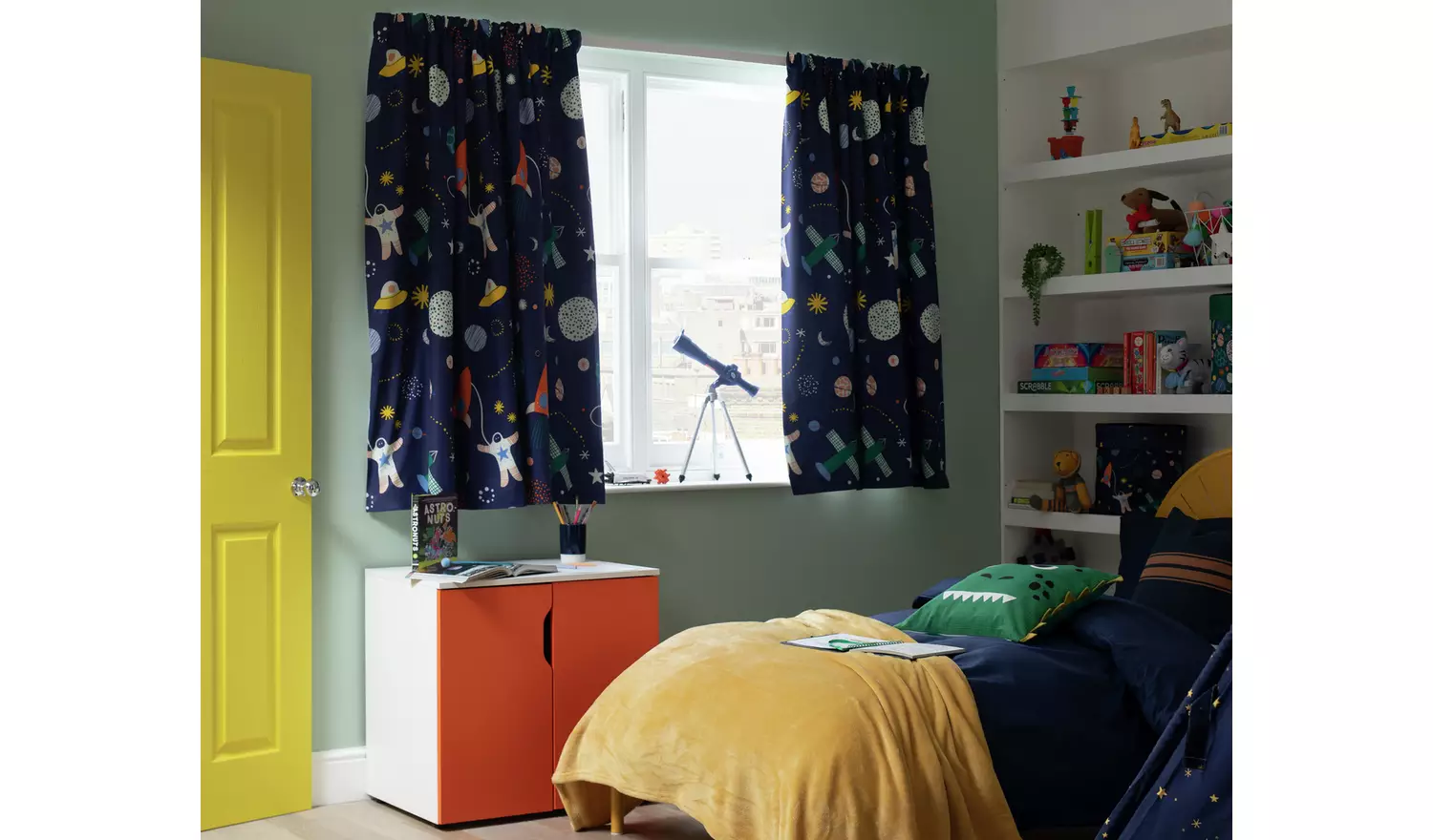 Habitat Kids Space Blackout Curtains - Multi - 168x137cm