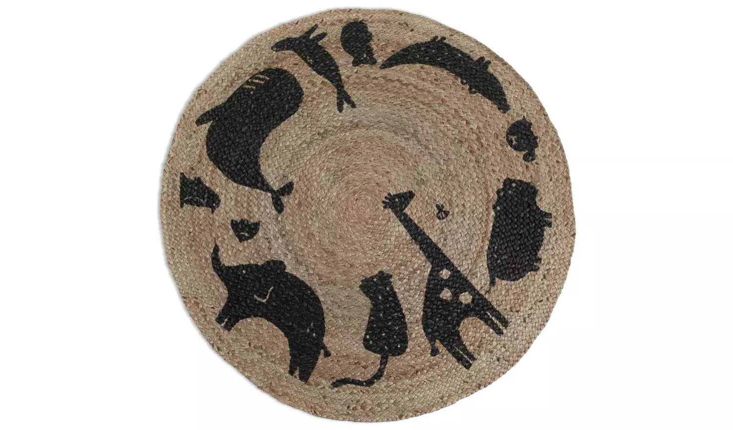 Habitat Kids Animal Round Natural Jute Flatweave Rug - 100cm