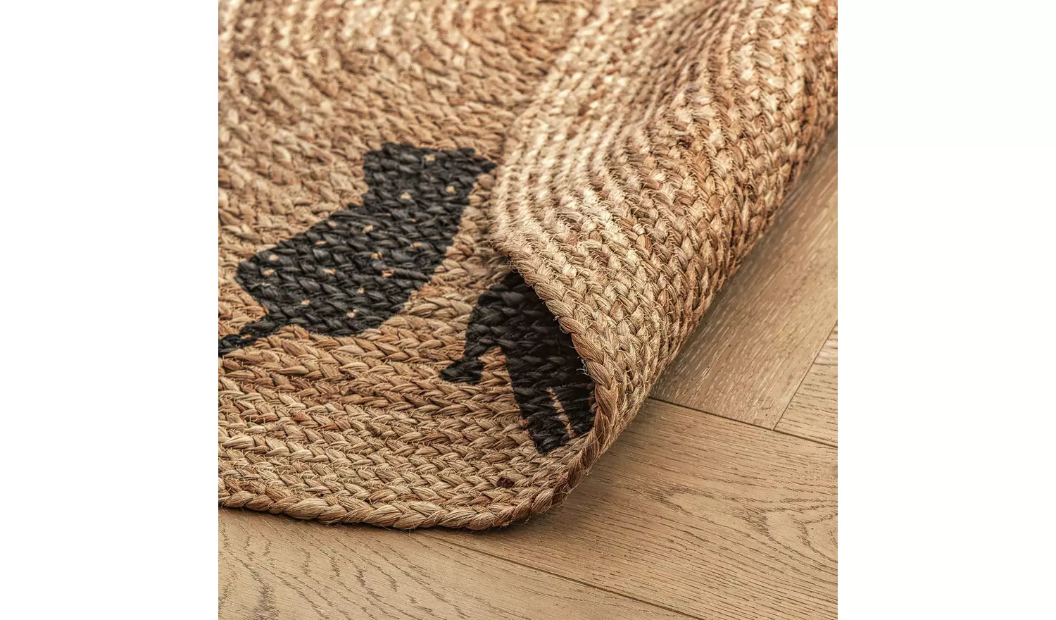 Habitat Kids Animal Round Natural Jute Flatweave Rug - 100cm