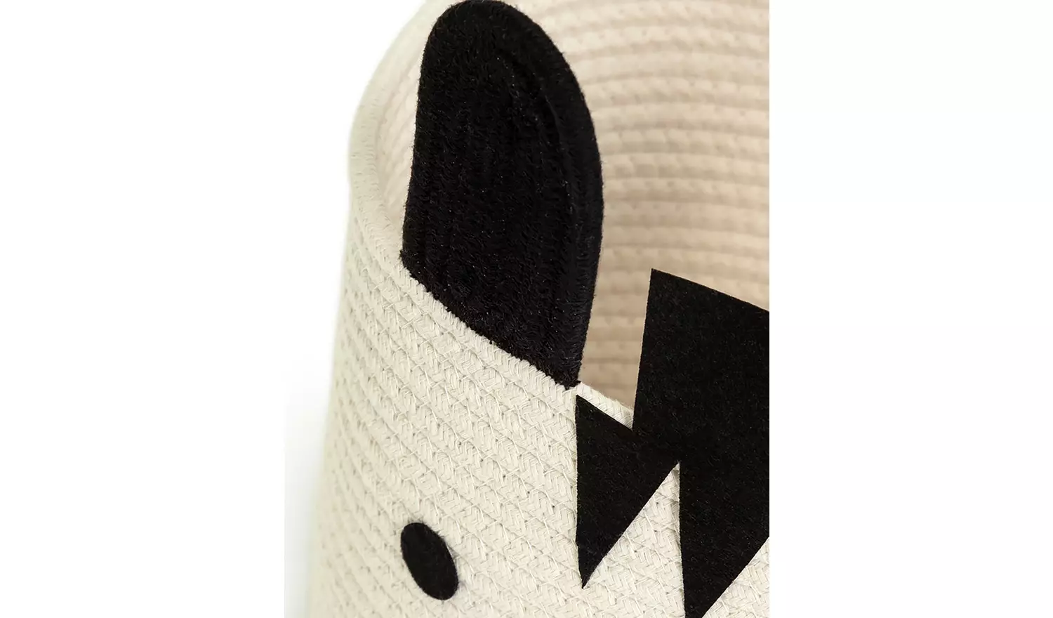 Habitat Zebra Rope Kids Storage Basket - Cream & Black