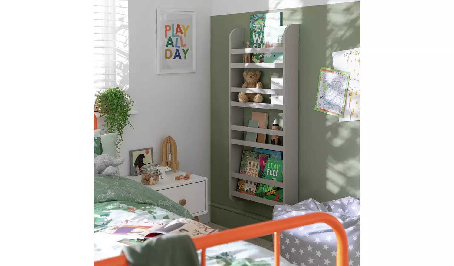 Habitat Kids Scandinavia Wall Mounted Bookcase - Grey