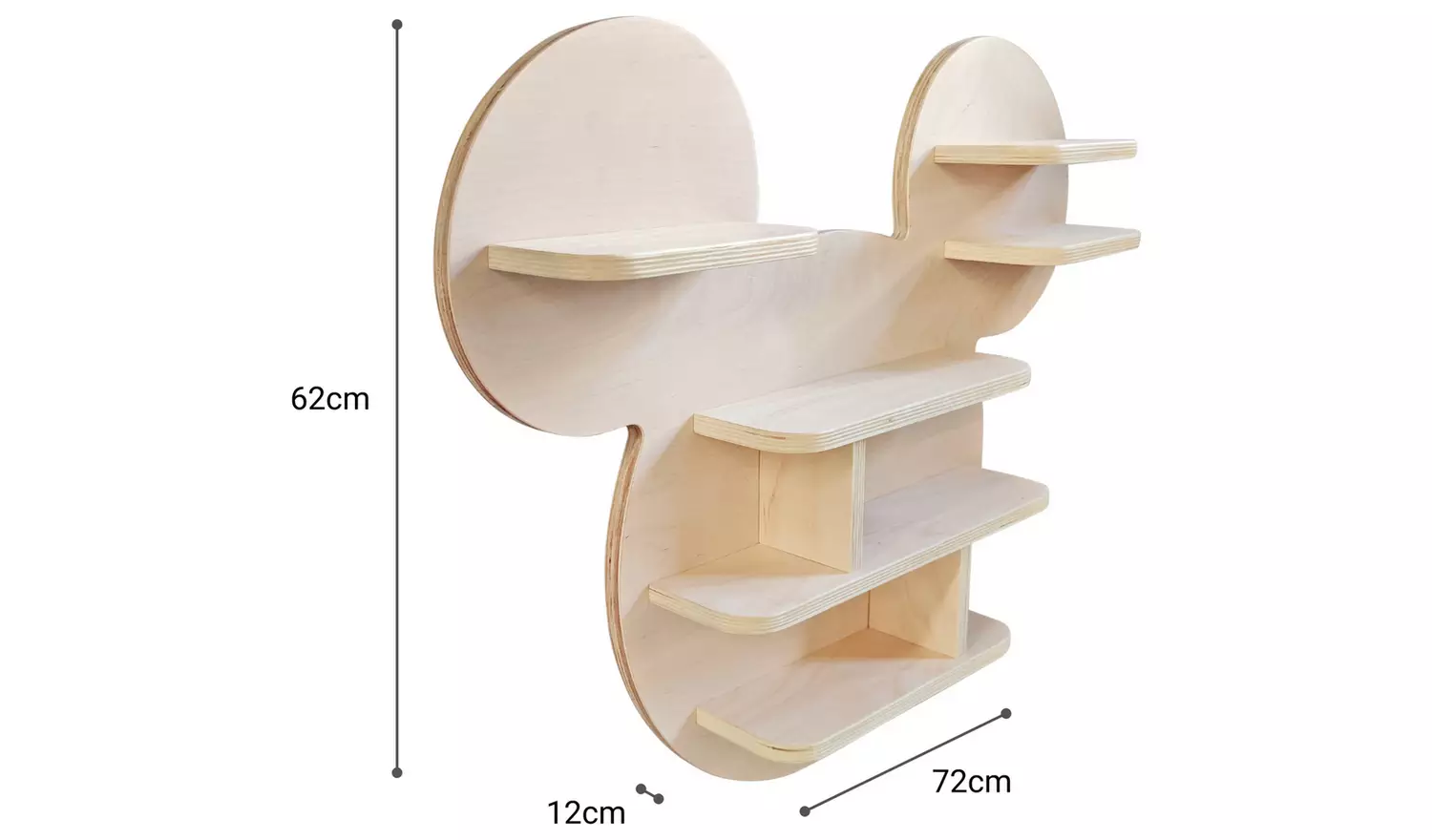 Disney Mickey Wall Mounted Bookcase - Light Wood