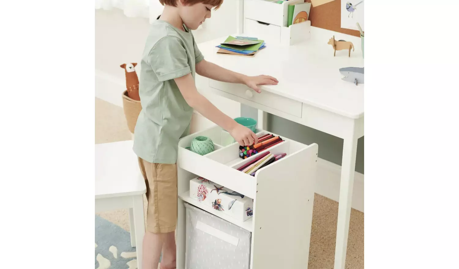 Great Little Trading Company Storage Under Desk - White