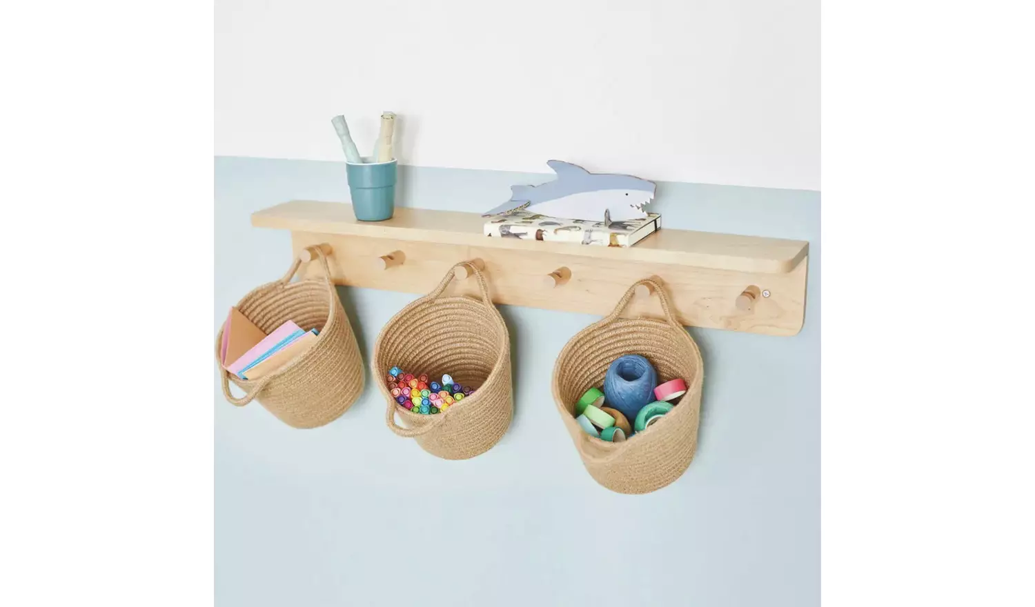 Great Little Trading Company Peg Rail Shelf with Hooks