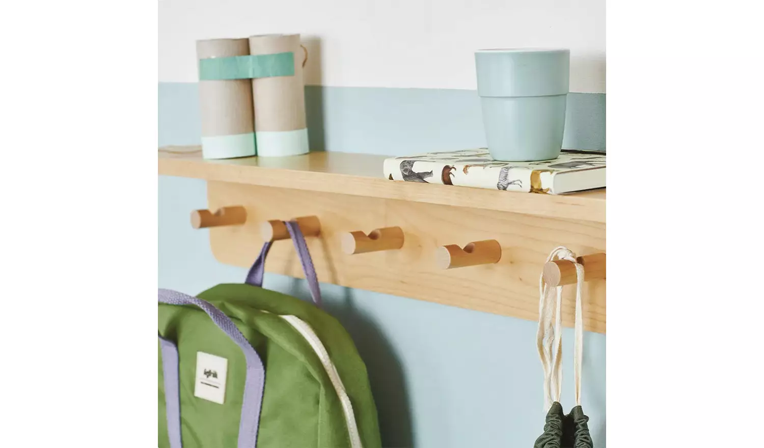 Great Little Trading Company Peg Rail Shelf with Hooks