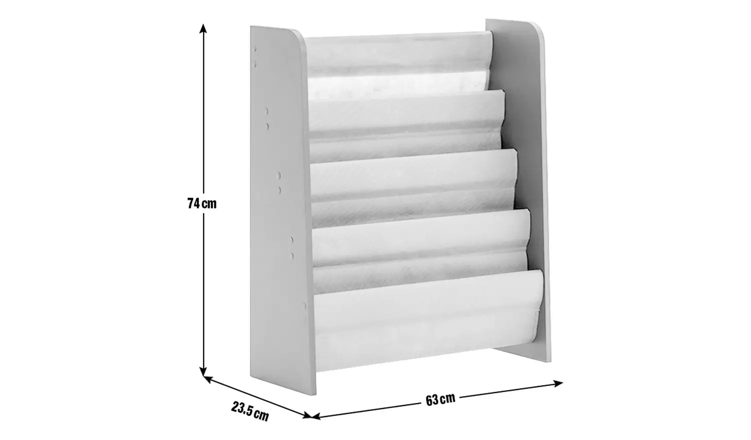 Argos Home Kids Short Book Tidy - Grey