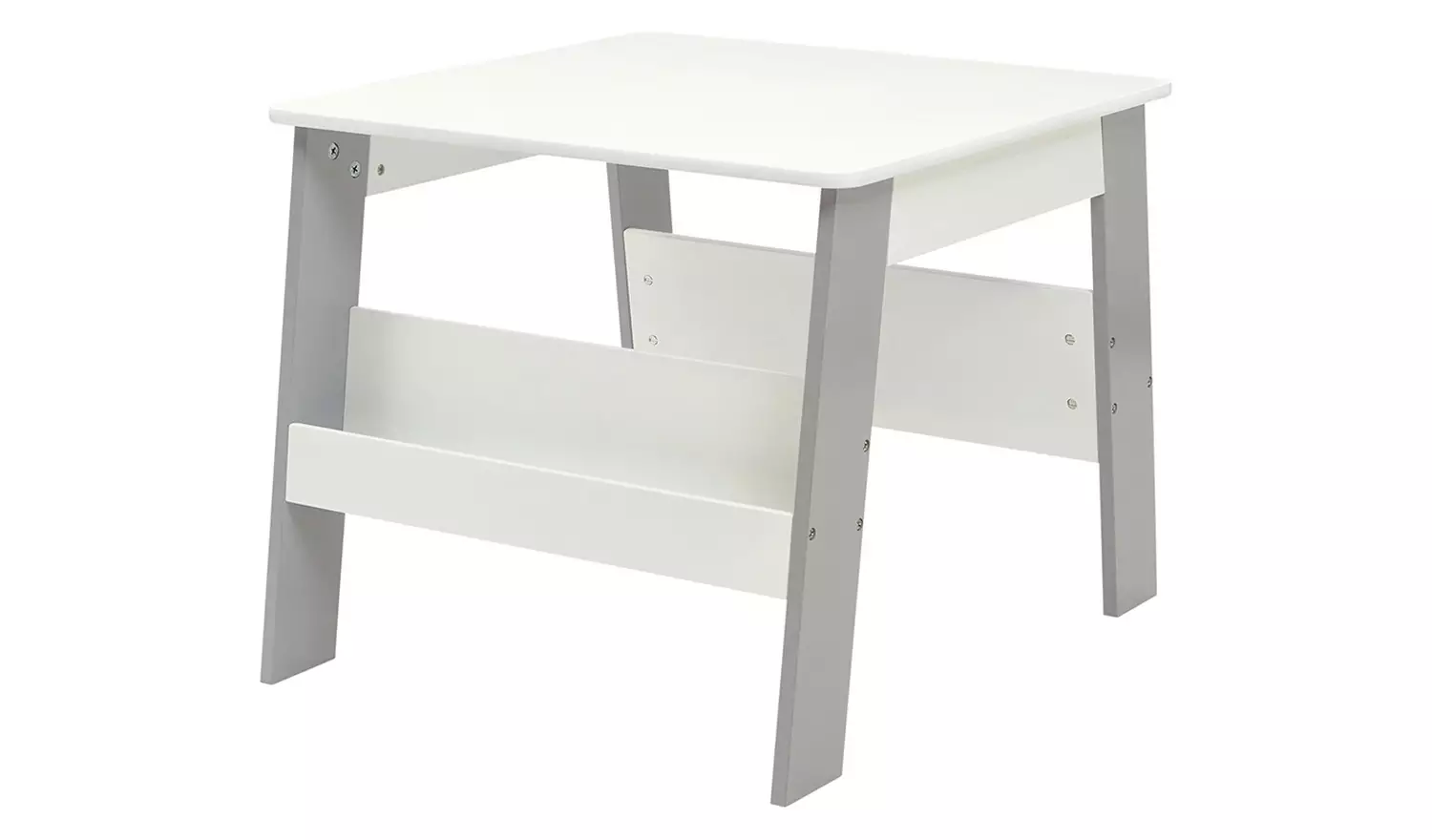 Liberty HouseKids Bookshelf Table & 2 Chairs- White & Grey