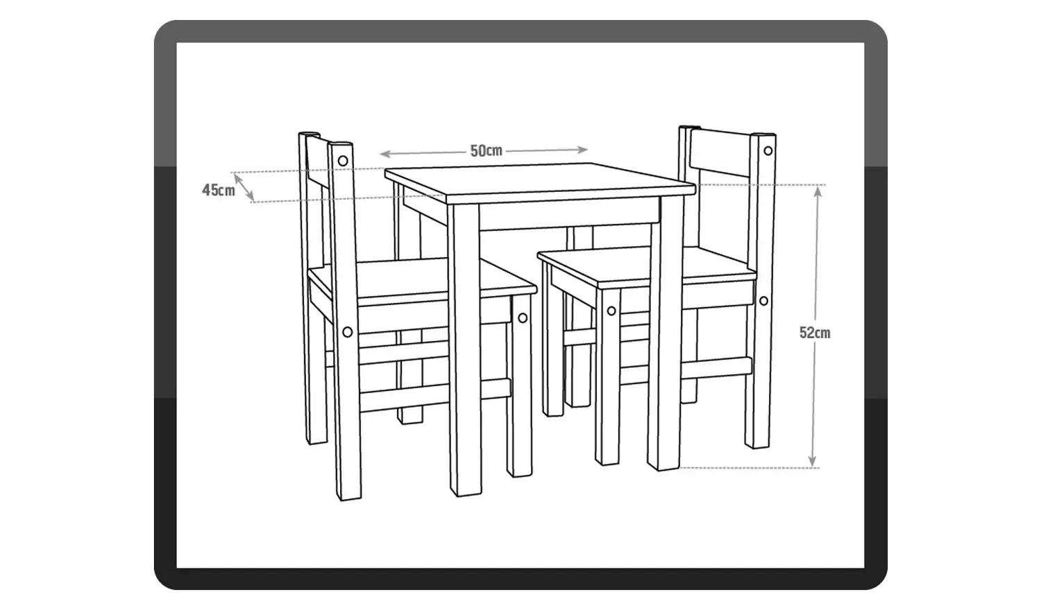 Argos Home Kids Scandinavia Solid Wood Table & 2 Chairs-Pine