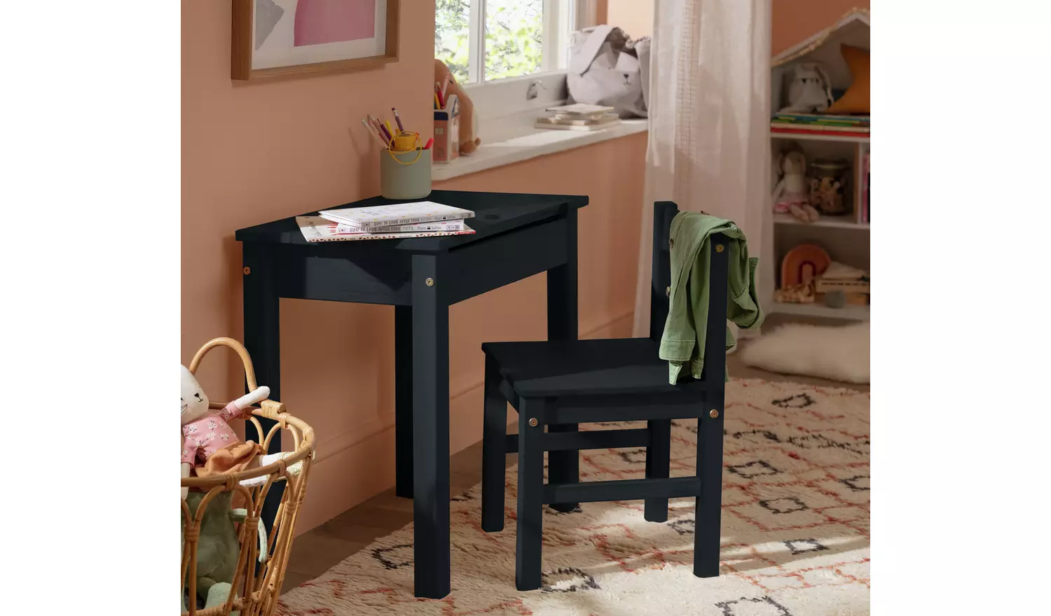 Argos Home Kids Scandinavia Desk & Chair - Ink Blue