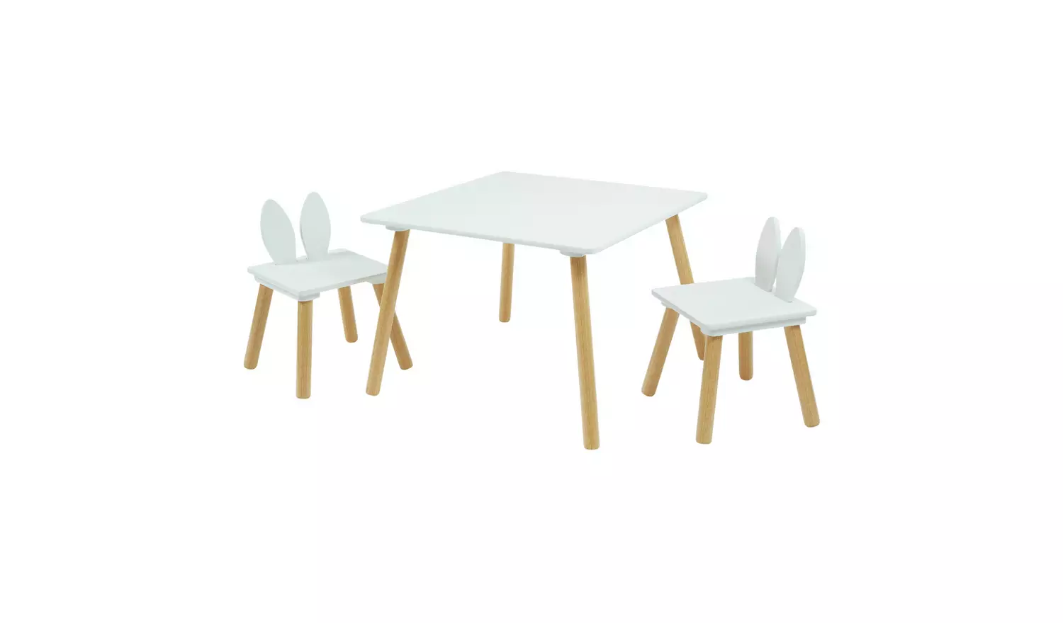 Liberty House Kids Toys Bunny Wood Table & 2 Chairs - White