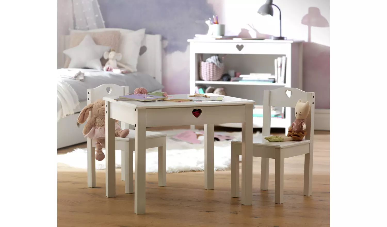 Argos Home Mia Kids Table & 2 Chairs - White