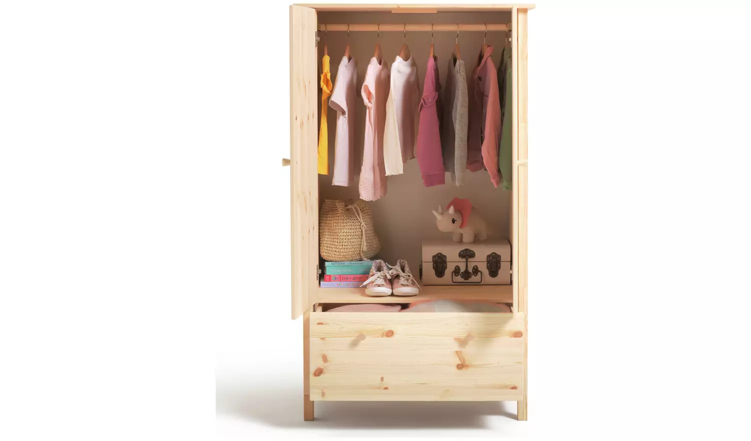 Argos Home Kids Scandinavia Short 2 Door Wardrobe - Pine