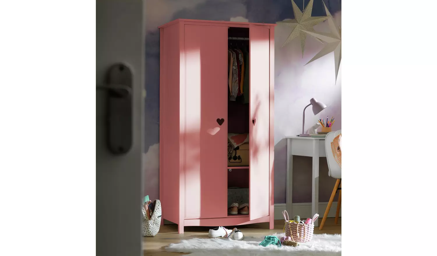 Argos Home Kids Mia 2 Door Wardrobe - Pink