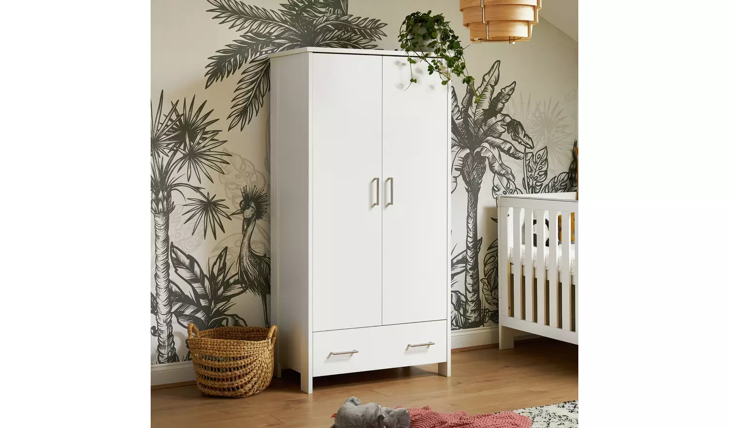 Obaby Nika Double Wardrobe - White