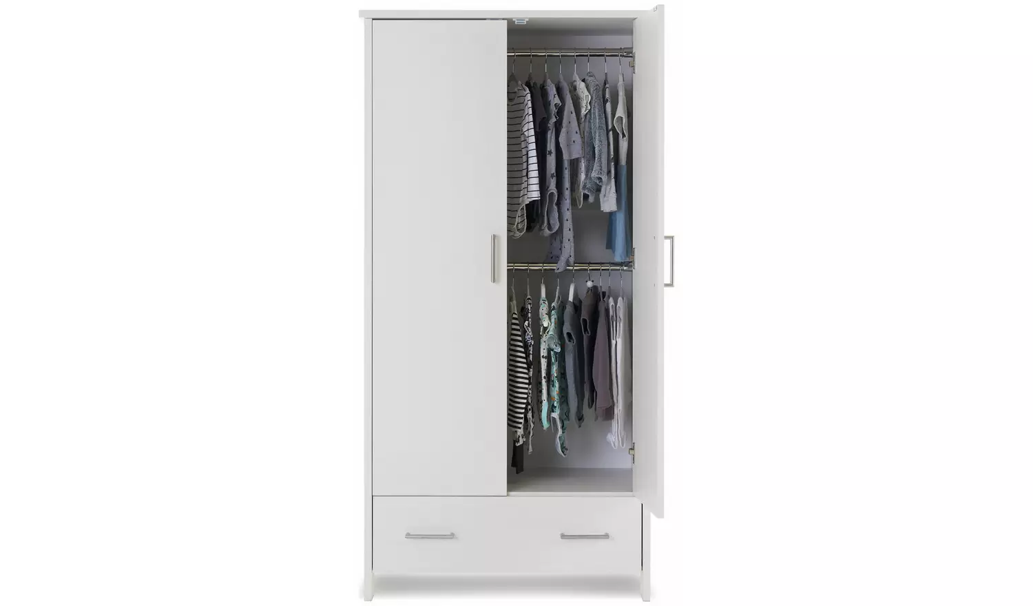 Obaby Nika Double Wardrobe - White