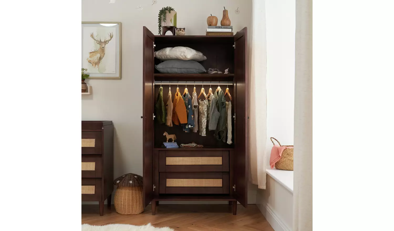 Tutti Bambini Japandi 2 door Wardrobe - Walnut