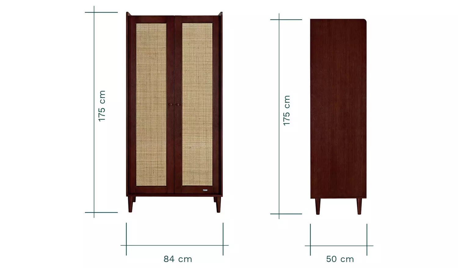 Tutti Bambini Japandi 2 door Wardrobe - Walnut