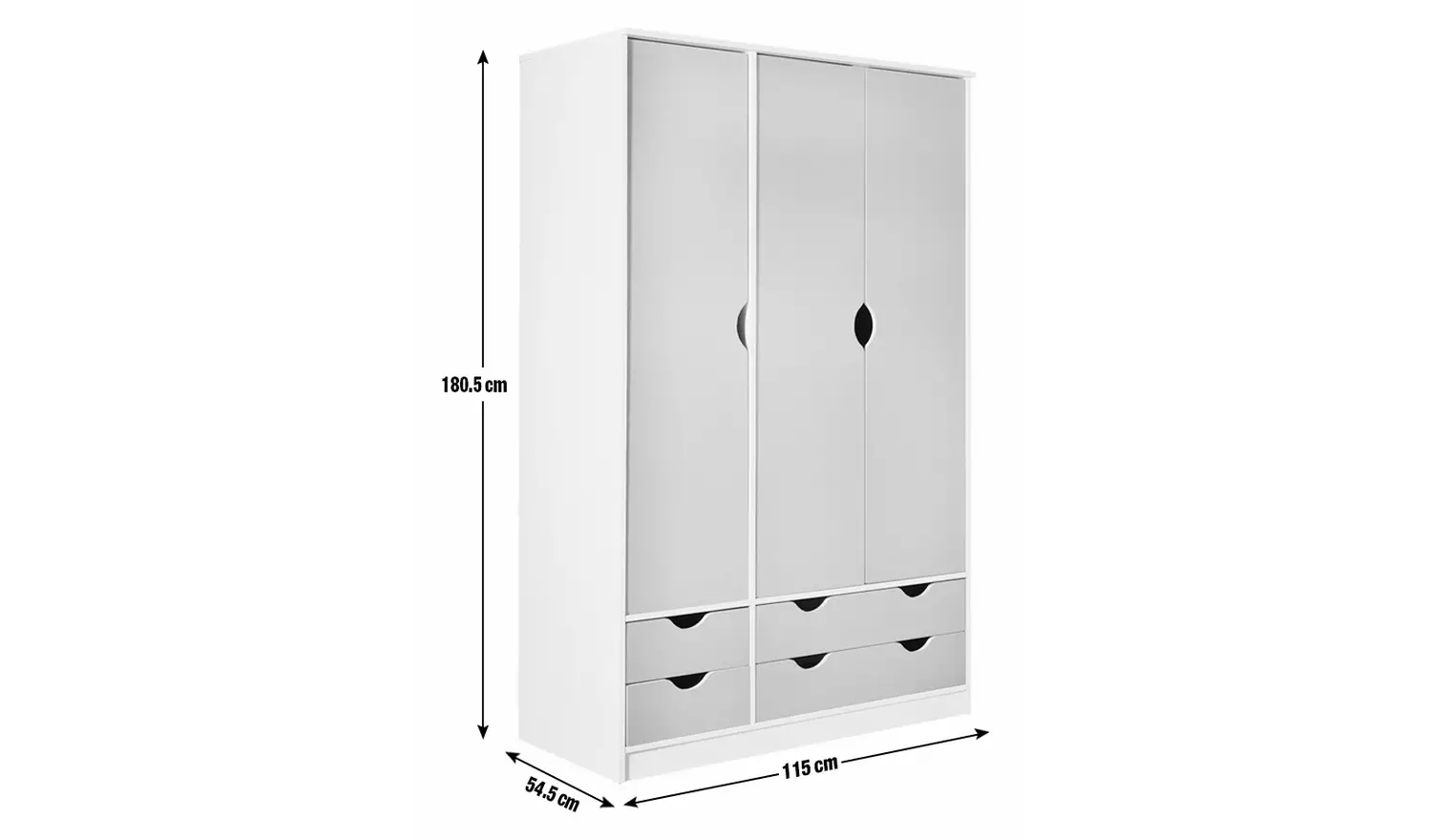 Habitat Kids Pagnell 3 Door 4 Drawer Wardrobe - White