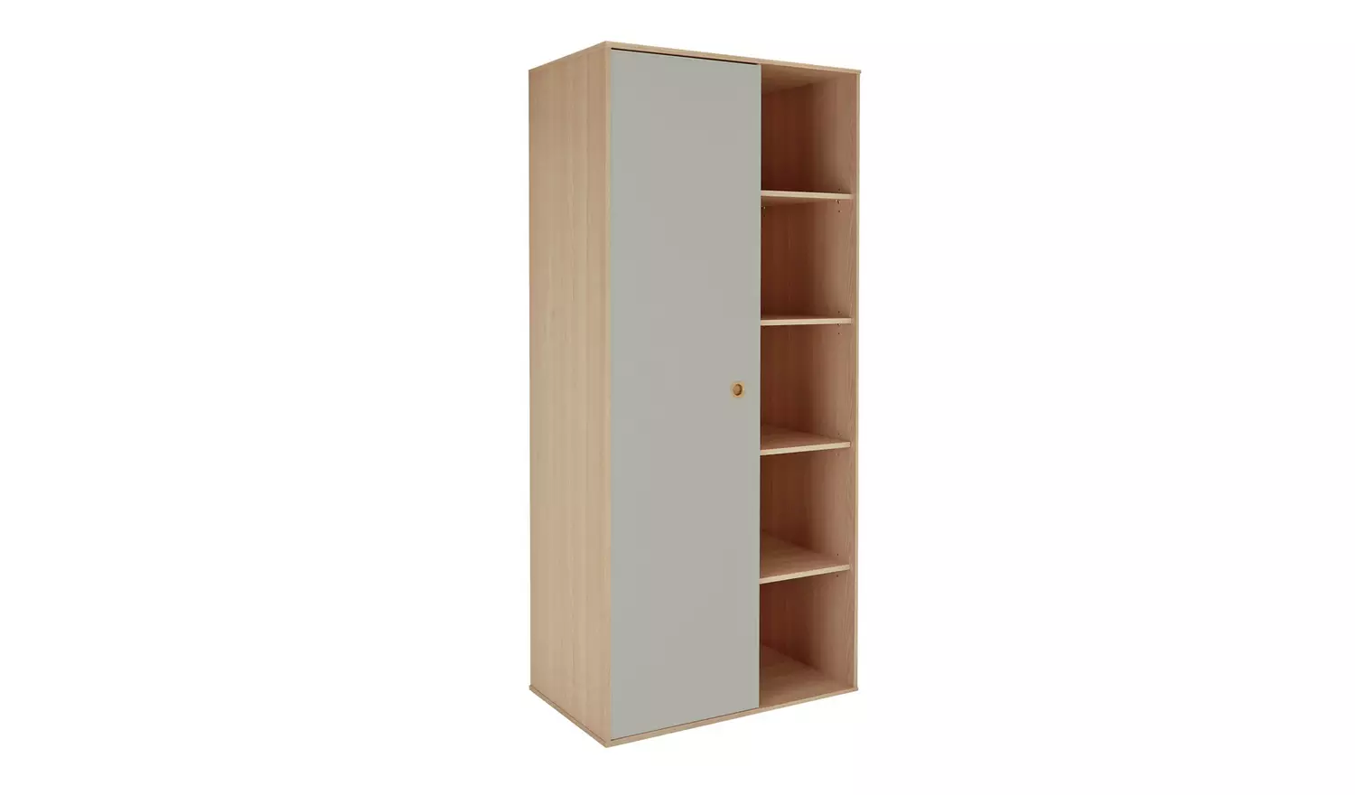 Argos Home Camden 1 Door Shelved Wardrobe - Grey and Acacia