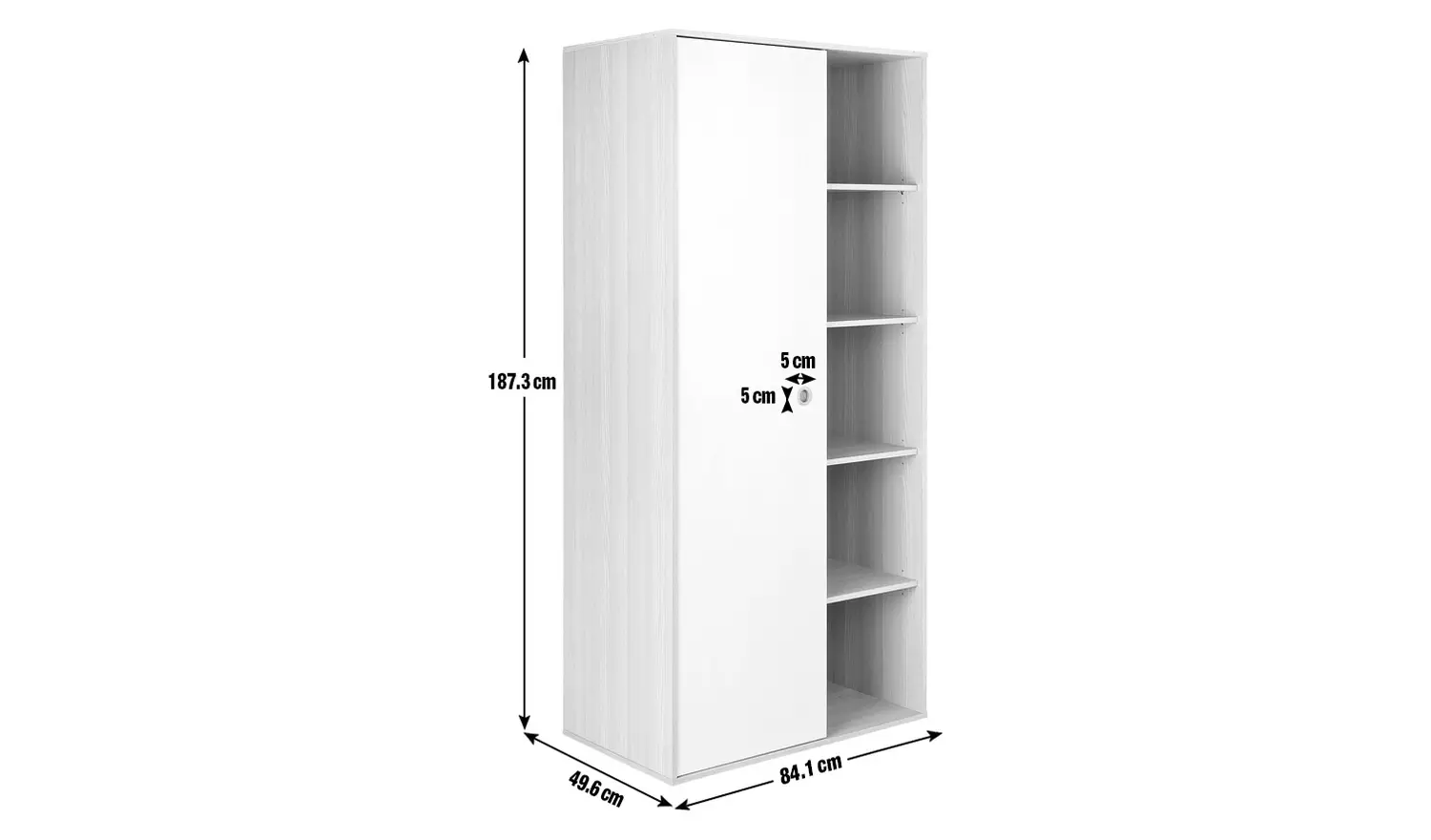 Argos Home Camden 1 Door Shelved Wardrobe - White and Acacia