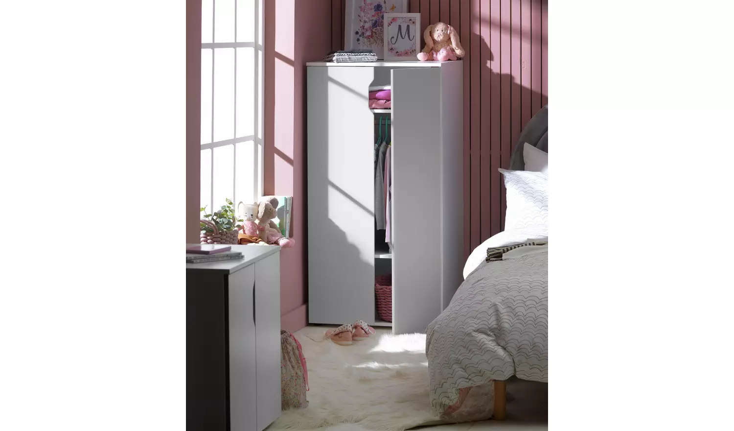 Habitat Pod 2 Door Short Wardrobe - Grey