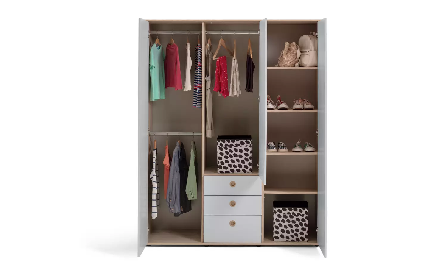 Argos Home Camden 3 Door 3 Drawer Wardrobe - Grey & Acacia