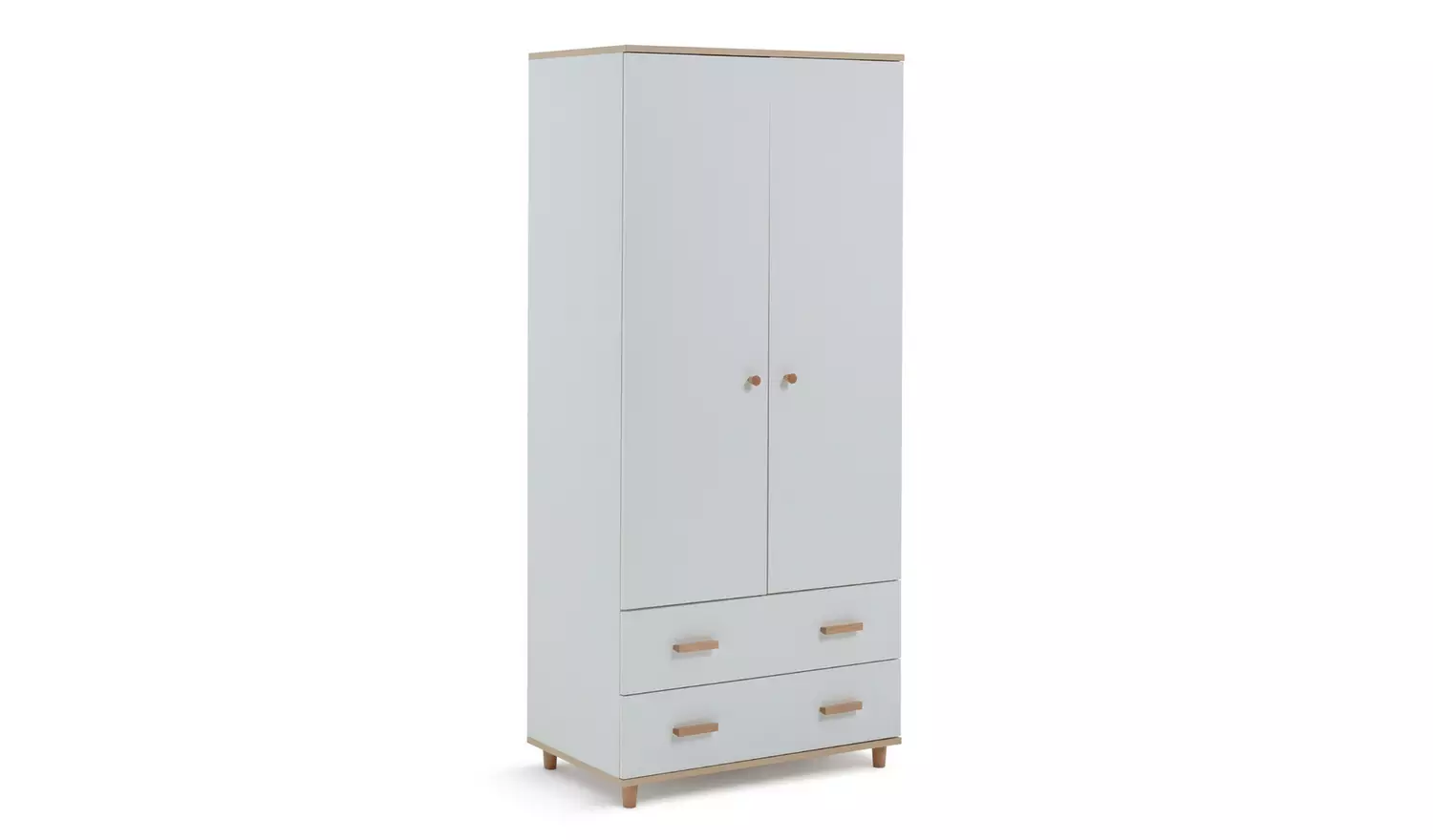 Habitat Kids Melby 2 Door 2 Drawer Wardrobe - White & Acacia