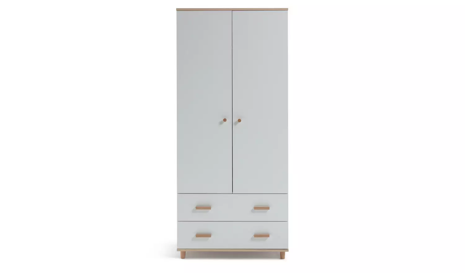 Habitat Kids Melby 2 Door 2 Drawer Wardrobe - White & Acacia