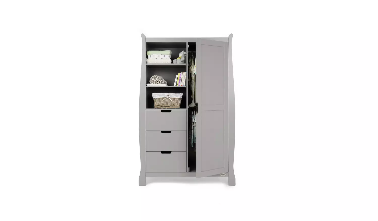Obaby Stamford Double Wardrobe - Warm Grey