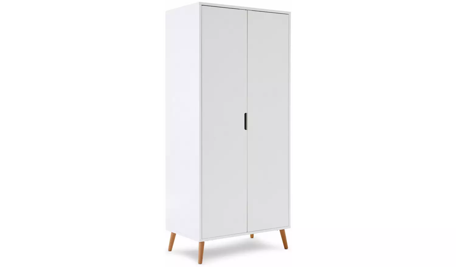 Obaby Maya Double Wardrobe - White with Natural