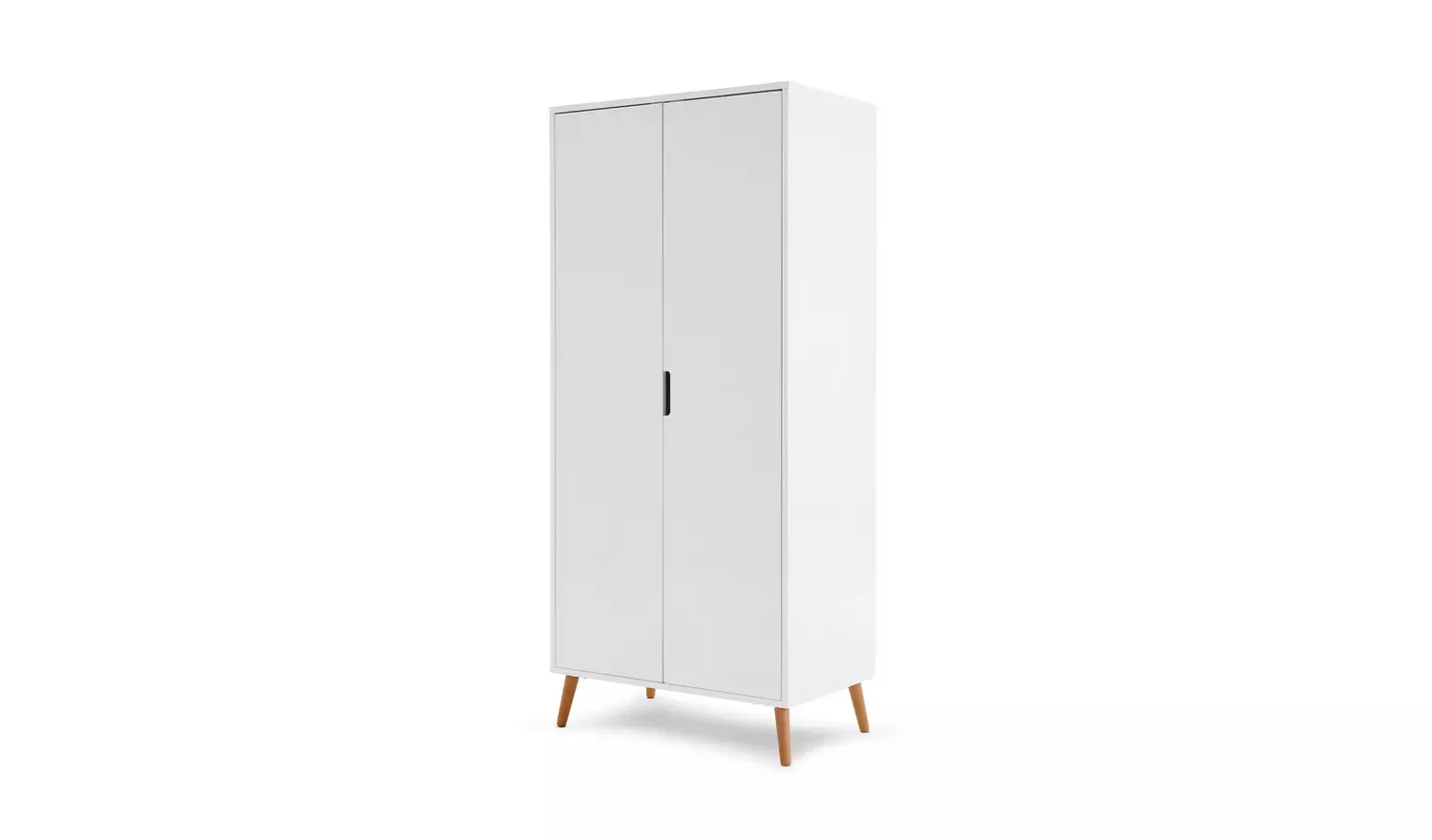 Obaby Maya Double Wardrobe - White with Natural