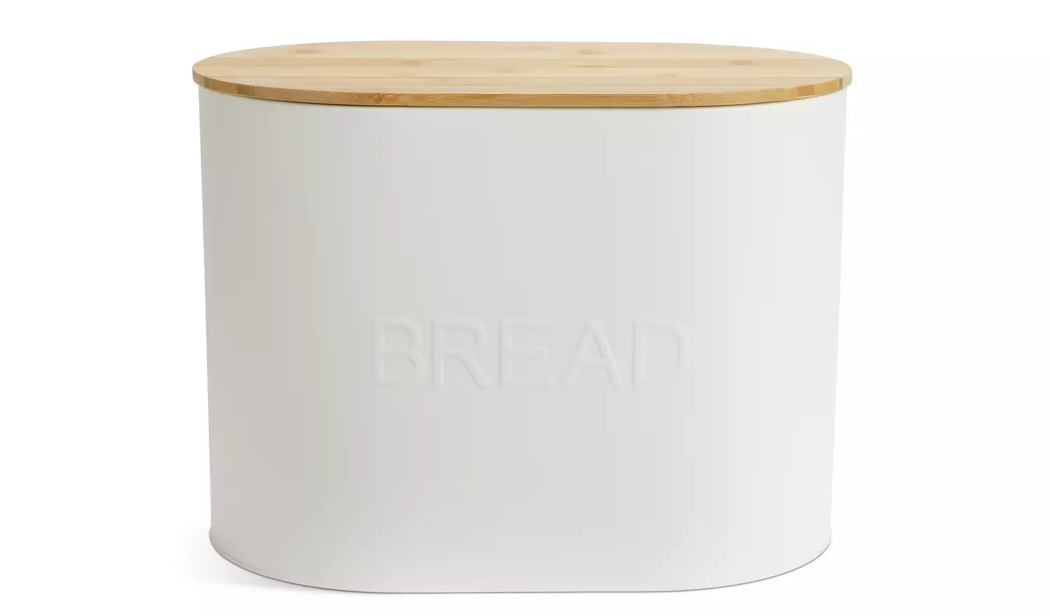 Habitat Embossed Text Carbon Steel Bread Bin