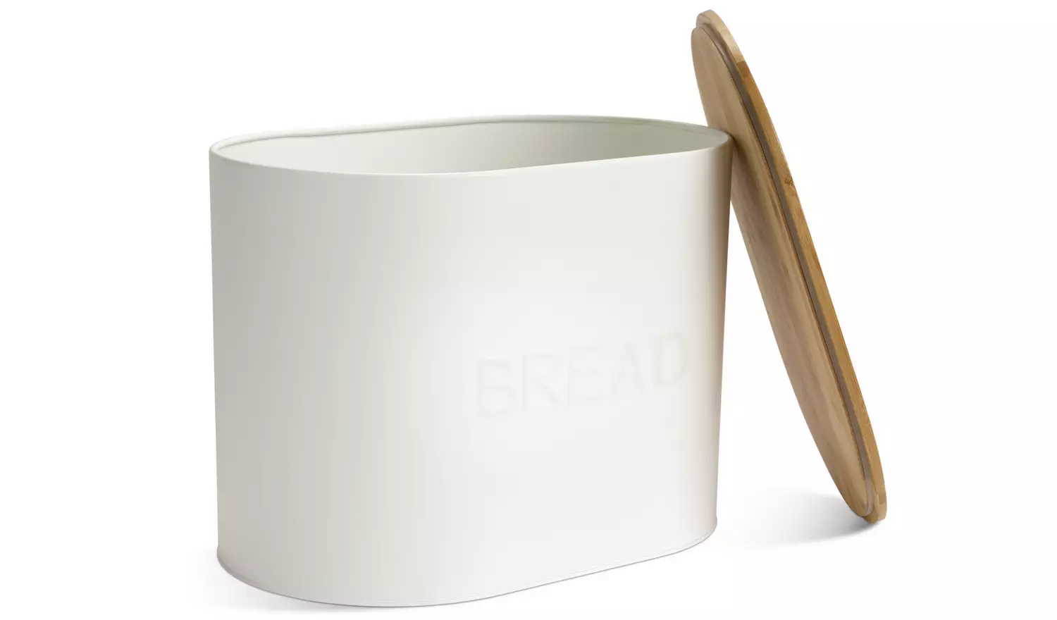 Habitat Embossed Text Carbon Steel Bread Bin