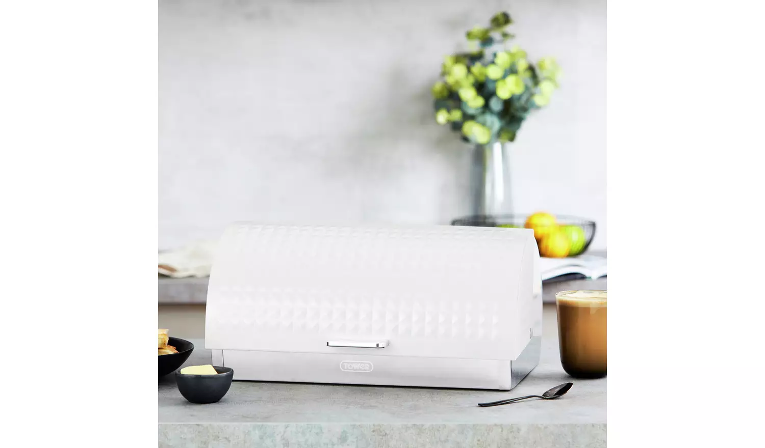 Tower Solitaire Roll Top Stainless Steel Bread Bin